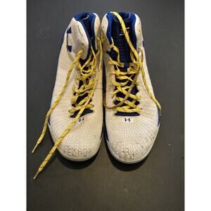 Under Armour Curry One ClutchFit Basketball Shoes White Blue Yellow Size 12